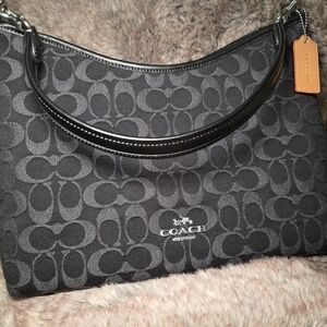 Coach Black Signature Denim Bag